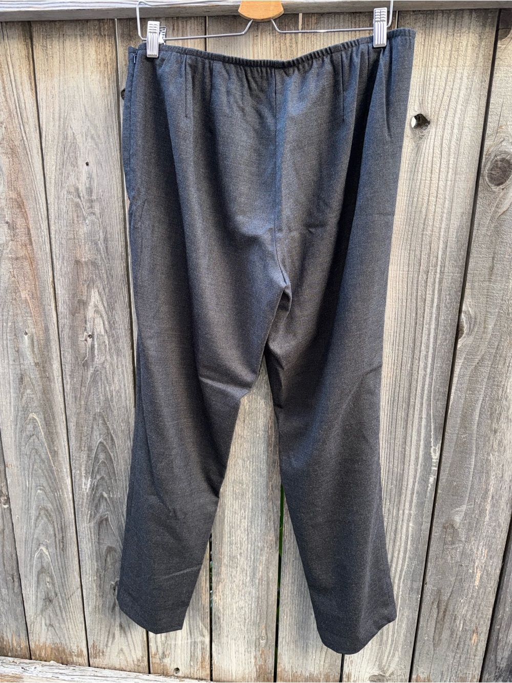 Eileen Fisher Wool Charcoal Slim Pant With Side Zipper Size Large - Picture 9 of 9